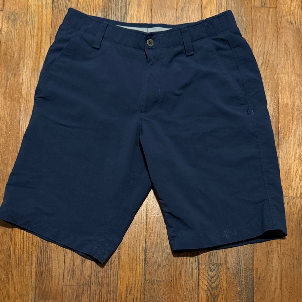 Under Armour Navy Flat Front Shorts